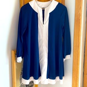 ✨"Micro mod" mini 60s vintage Gogo dancer navy/white zip up choir girl dress